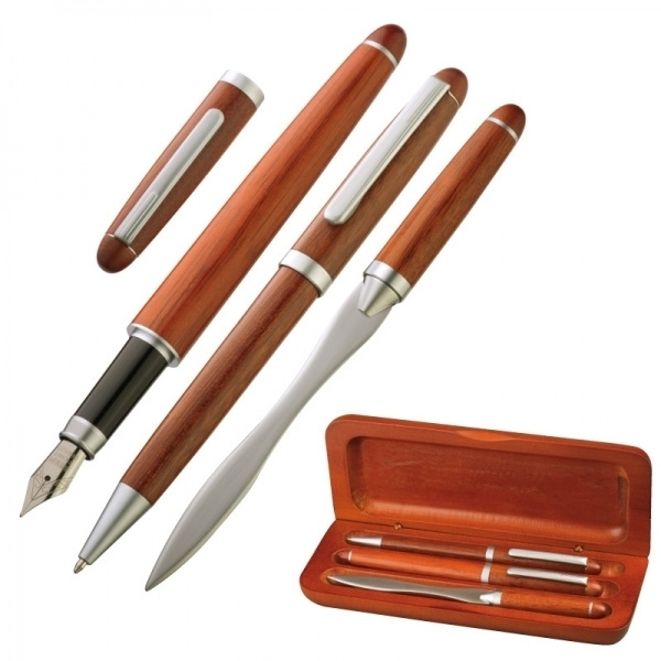 Logotrade corporate gift picture of: Rosewood writing set BANGKOK