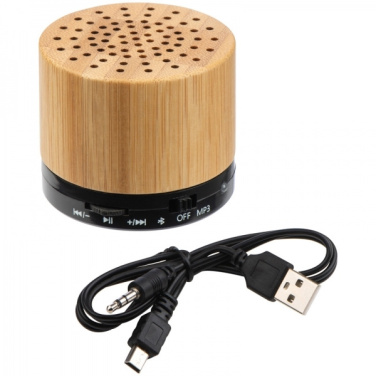 Logo trade corporate gift photo of: Bamboo bluetooth speaker FLEEDWOOD