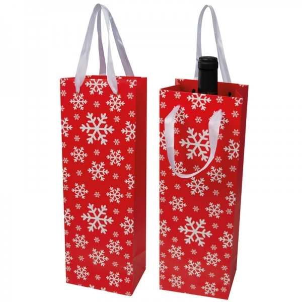 Logo trade business gifts image of: Wine bag in Christmas design LAPLAND