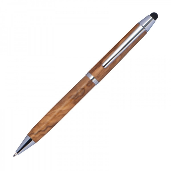 Logotrade promotional giveaways photo of: Wooden ballpen with touch function ERFURT