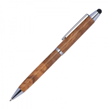 Logo trade promotional gifts image of: Wooden ballpen with touch function ERFURT