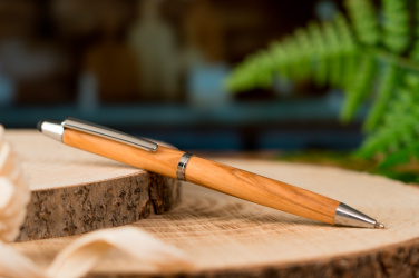 Logo trade promotional giveaway photo of: Wooden ballpen with touch function ERFURT