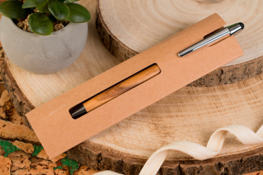 Logo trade promotional giveaways image of: Wooden ballpen with touch function ERFURT
