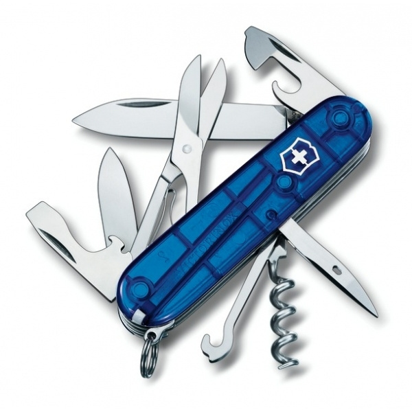 Logo trade promotional item photo of: Pocket knife Climber transparent Victorinox