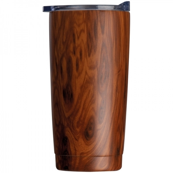 Logotrade promotional merchandise picture of: Stainless steel mug with wooden look COSTA RICA 550 ml