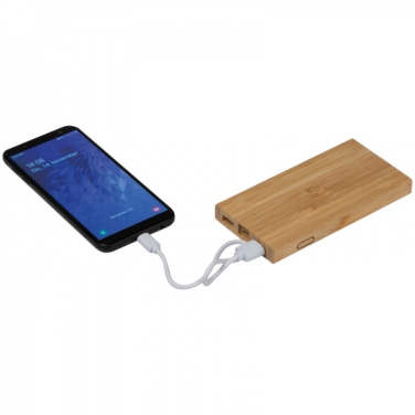 Logo trade promotional gifts picture of: Bamboo power bank KATOWICE