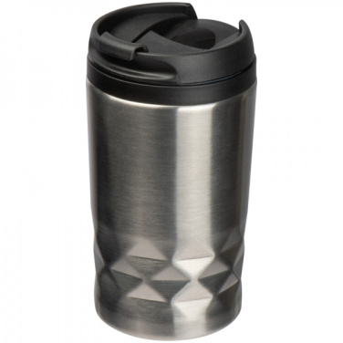 Logo trade advertising product photo of: Stainless steel mug with lid ROMA 250 ml