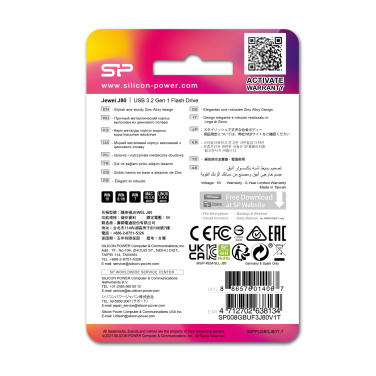 Logo trade business gifts image of: Pendrive 3.0 Silicon Power JEWEL J80 TITANIUM 16GB