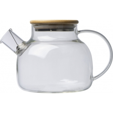 Logo trade promotional giveaways picture of: Glass jug with bamboo lid FRANKFURT 1000ml