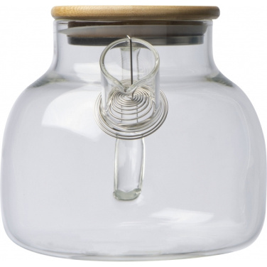 Logotrade promotional giveaway image of: Glass jug with bamboo lid FRANKFURT 1000ml