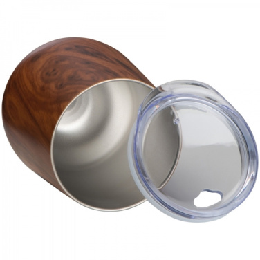 Logotrade promotional merchandise image of: Stainless steel mug with wooden look BRIGHTON 380 ml