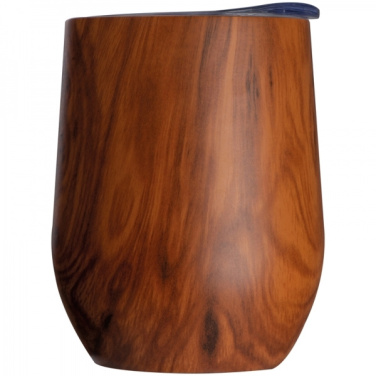 Logotrade promotional giveaway image of: Stainless steel mug with wooden look BRIGHTON 380 ml