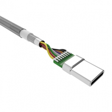 Logo trade corporate gifts picture of: Nylon data transfer cable LK30 Type - C Quick Charge 3.0
