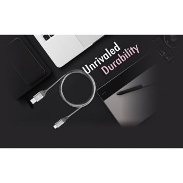 Logo trade promotional giveaway photo of: Nylon data transfer cable LK30 Type - C Quick Charge 3.0