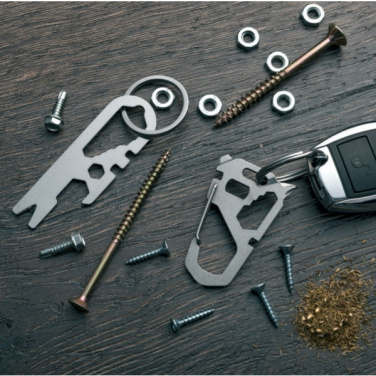 Logo trade advertising product photo of: Multifunctional keychain ANTISANA Schwarzwolf