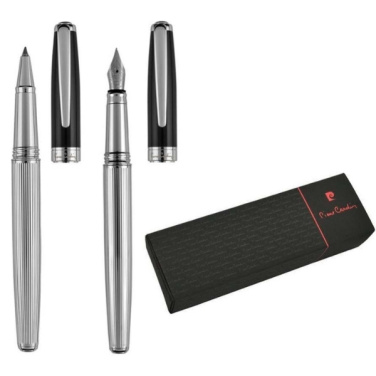 Logo trade promotional item photo of: Writing set fountain pen & roller CHRISTOPHE Pierre Cardin