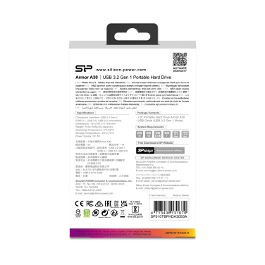 Logotrade advertising products photo of: Hard Disc Silicon Power Armor A30 1TB