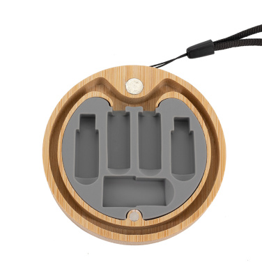 Logo trade promotional item photo of: 4in1 cable in wooden case, LH-ZM01