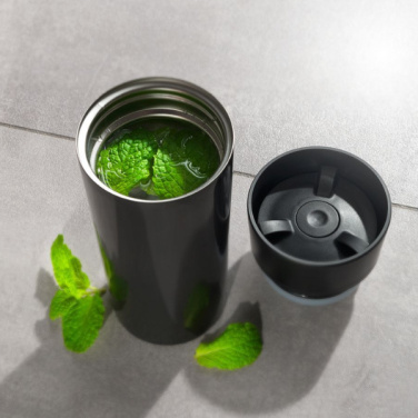 Logotrade business gift image of: Thermo mug ARANSOL 300 ml Schwarzwolf