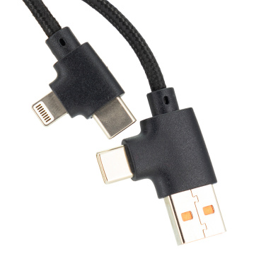 Logotrade promotional product image of: 4in1 long wooden cable with elighted logo for engraving