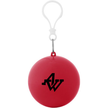 Logo trade promotional giveaway photo of: Xina rain poncho in storage ball with keychain