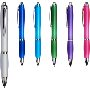 Logo trade advertising products picture of: Curvy ballpoint pen with frosted barrel and grip