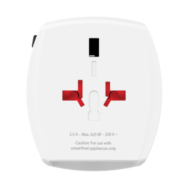 Logo trade promotional items picture of: SKROSS World Travel Adapter MUV 2-pole with USB A and C