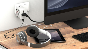 Logotrade business gifts photo of: SKROSS World Travel Adapter MUV 2-pole with USB A and C