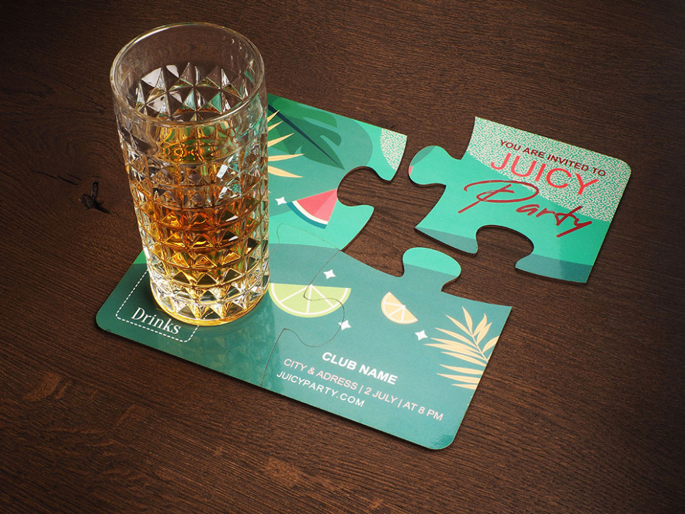 Logotrade promotional merchandise picture of: Set of 4 PUZZLE glass coasters 1835117