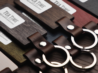 Logo trade promotional gift photo of: Wooden keyring 1853121