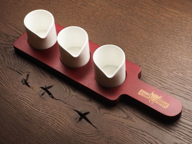 Logotrade business gift image of: Wooden 3 Shot Serving Board 1863121