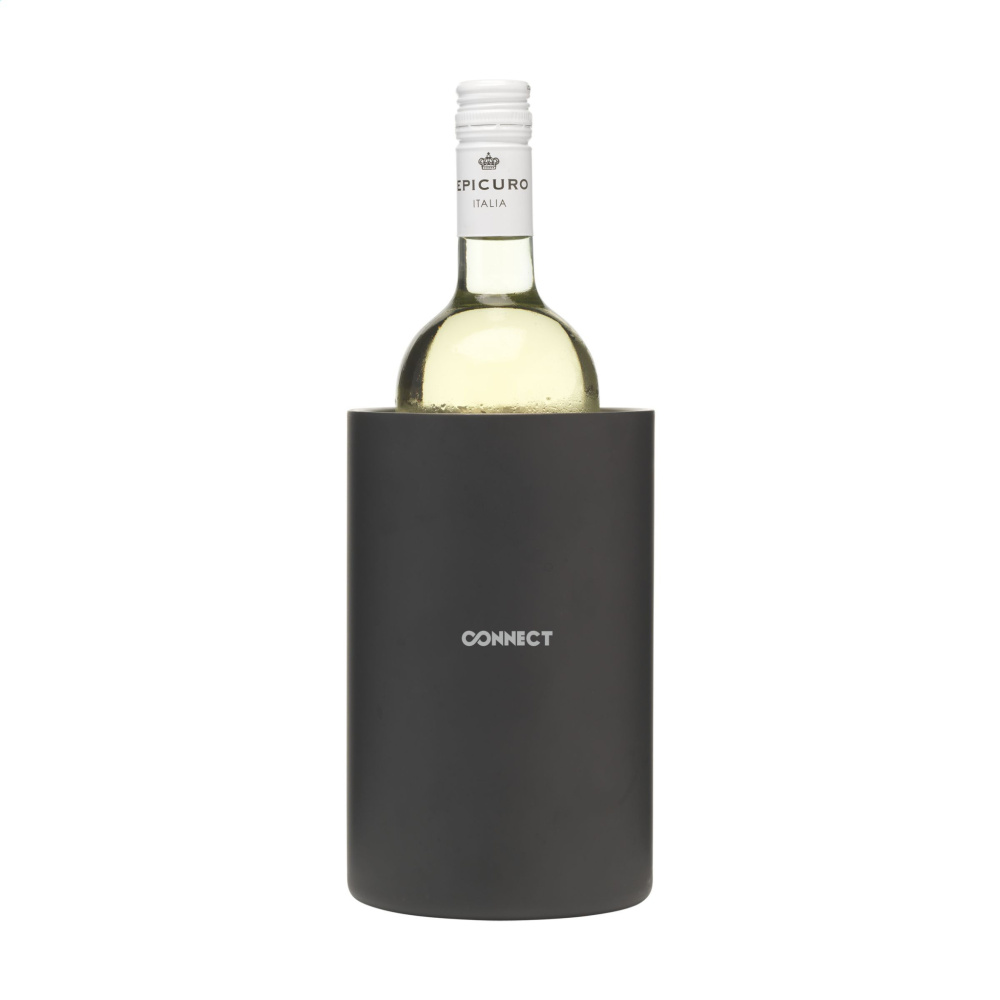 Logo trade promotional item photo of: CoolSteel Black wine cooler