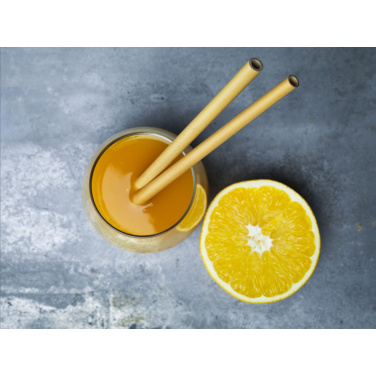 Logo trade promotional merchandise picture of: ECO Bamboe Straw Set bamboo straws