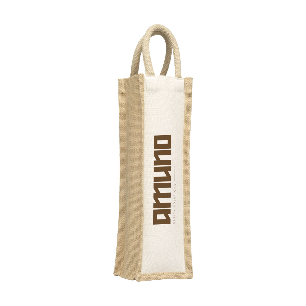 Logo trade promotional gifts picture of: Jute Canvas Wine Bag