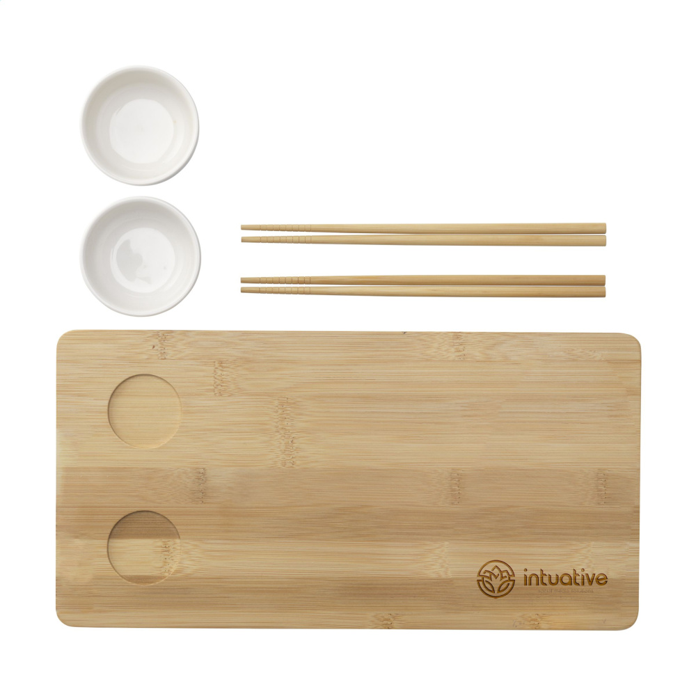 Logo trade advertising products picture of: Temaki Bamboo Sushi Tray gift set