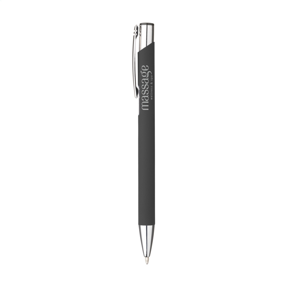 Logo trade promotional items image of: Ebony Soft Touch pen