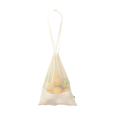 Logotrade promotional item image of: Natura Organic GOTS Mesh Bag (120 g/m²) fruit bag