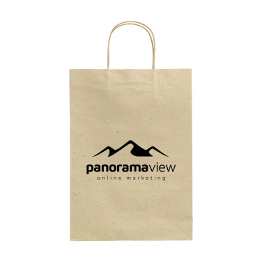 Logo trade corporate gift photo of: Leaf It Bag recycled grass paper (120 g/m²) L