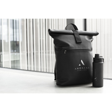 Logo trade promotional merchandise picture of: Lennon Roll-Top Recycled Backpack