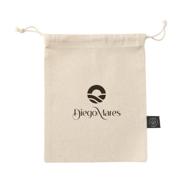 Logotrade corporate gift picture of: Gift Pouch Natural GRS Recycled Cotton (150 g/m²) S