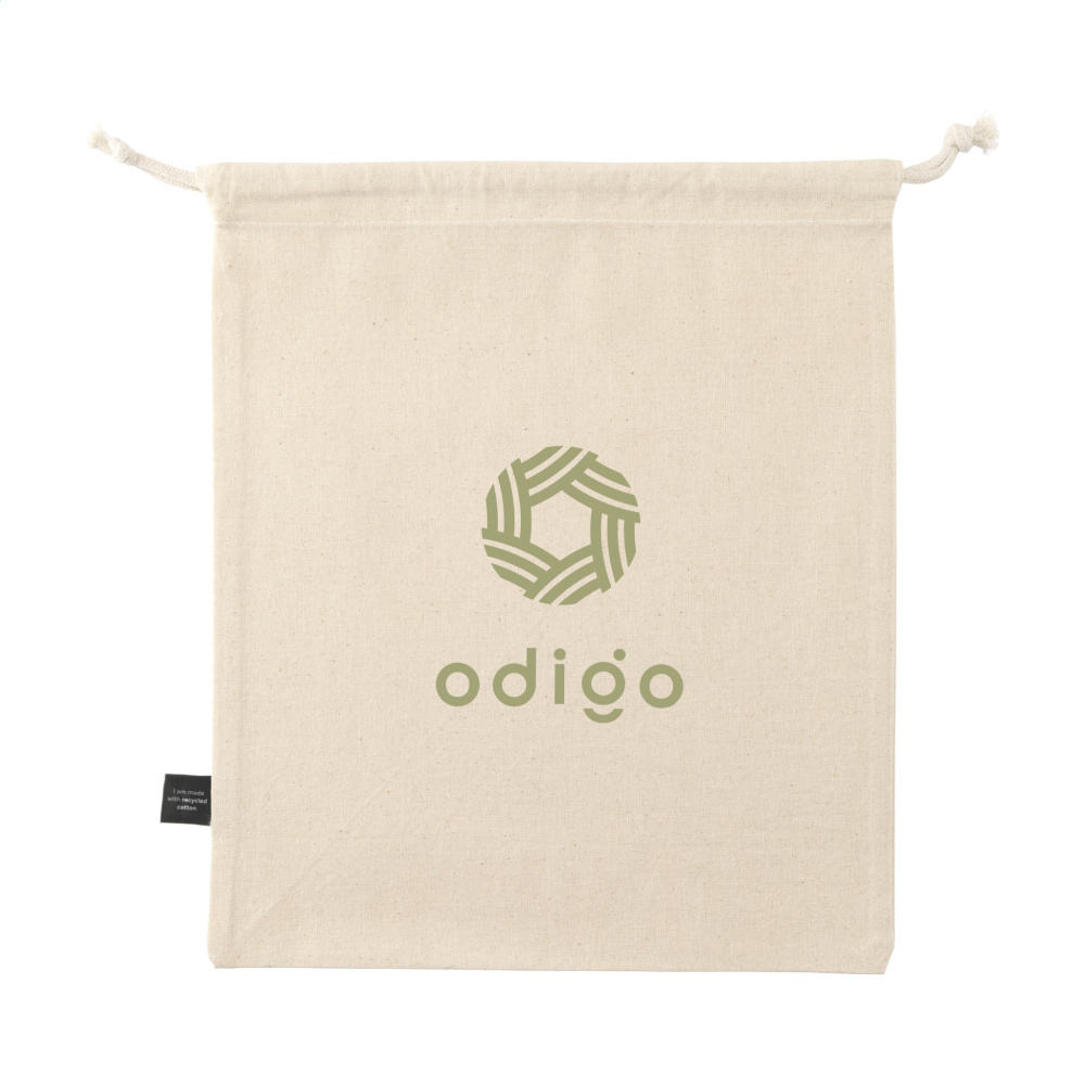 Logotrade promotional merchandise image of: Gift Pouch Natural GRS Recycled Cotton (150 g/m²) M