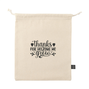 Logotrade advertising products photo of: Gift Pouch Natural GRS Recycled Cotton (150 g/m²) M