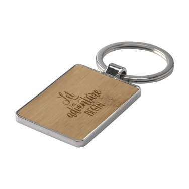 Logo trade promotional gifts image of: Bamboo Key Rectangle keyring