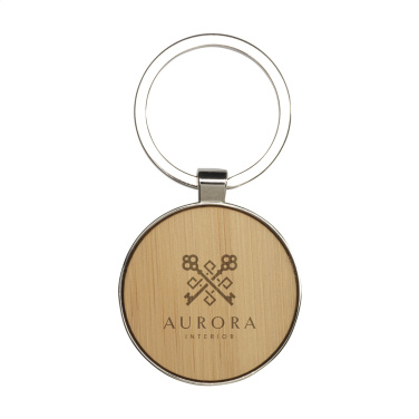 Logo trade corporate gift photo of: Bamboo Key Circle keyring