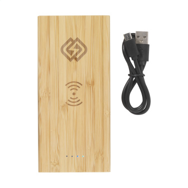 Logo trade advertising products picture of: Bamboo 8000 Wireless Powerbank wireless charger