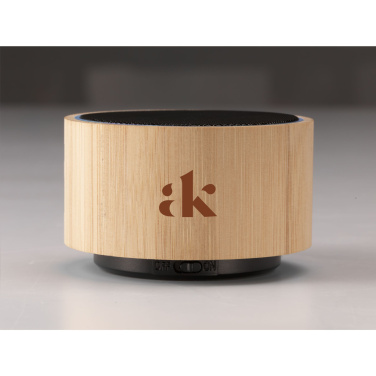 Logo trade promotional gifts image of: Wave Bamboo Wireless Speaker