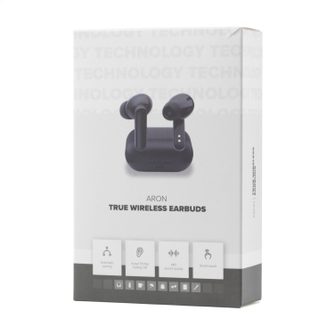 Logo trade corporate gift photo of: Aron TWS Wireless Earbuds in Charging Case