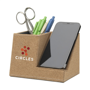 Logo trade promotional gifts image of: Ecork Pen Holder Wireless Charger