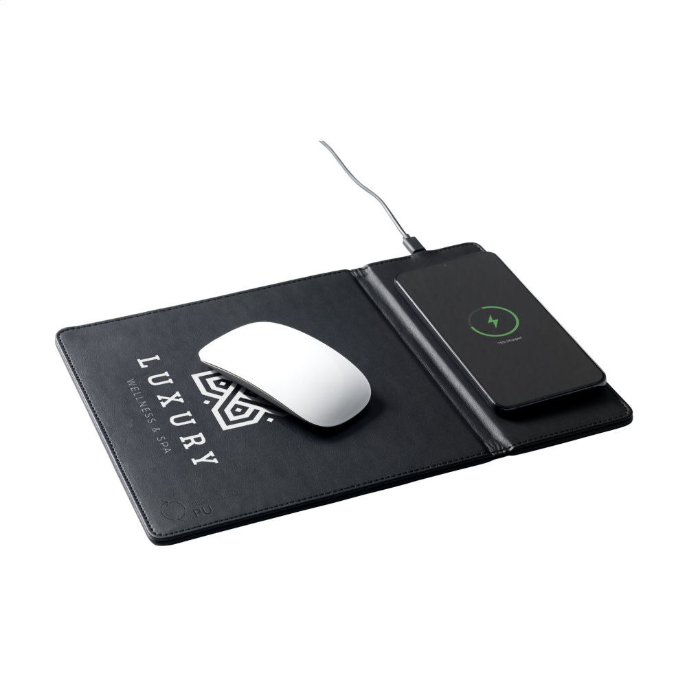 Logo trade promotional items picture of: RCS Recycled Wireless Charging Mousepad