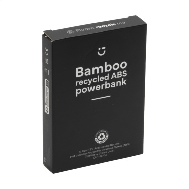 Logo trade promotional gifts image of: Boru Bamboo RCS Recycled ABS Powerbank Wireless Charger